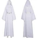 Prinsesse Leia Cosplay Kostyme Hvit Kjole for Kvinner 3XL