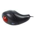 Miniatyrbillede 3 af 5: Håndholdt kablet trackball-mus med tommelfingerstyring red black