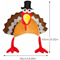 Miniatyrbild 3 av 5: Thanksgiving Party Hatt Julklänningstillbehör Thanksgiving-Snothuva Kalkonhatt