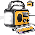 Pikkukuva 1 / 4: Käsikäyttöinen hätäradio AM/FM LED-taskulampulla ja aurinkolaturilla – Kannettava sääradio ulkoiluun, retkeilyyn ja hätätilanteisiin (oranssi)