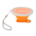 Miniatyrbild 6 av 8: Vikbar Vattenkopp 270ml Livsmedelsgodkänd Silikon Liten Bärbar Hopfällbar Campingkopp med Lock Kompatibel för Resor Kontor Utomhus Orange