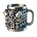 Miniatyrbild 1 av 5: Rostfri Mugg, V8/V6 Motor Design Rostfri Kopp, Roliga Tåliga Stilrena Kaffekoppar, lämplig Som Gåva till Pojkvän eller Pappa V6