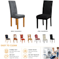 Miniatyrbilde 5 av 5: 6 stk. Stretch Stoltrekk - Vaskbare Stretch Spisestoltrekk svart