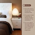 Miniatyrbillede 3 af 8: Nogyu2022 Noguchi Stil Akari Lampe u2022 Japansk Papir Bordlampe u2022 Inspireret af Isamu Noguchi u2022 Ris Papir u2022 Seng Desk Lamp (Black/White)