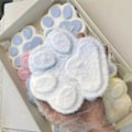 Miniatyrbillede 2 af 5: Håndlavet Taba Squishy Stor Kat, Kæmpe Pote Squishy, Squishy Pote til Børn Voksne [HK] Blå og Hvid L L Blue and White