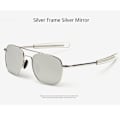 Pikkukuva 1 / 6: Trendikkäät mustat US Army MILITARY polarisoidut pilotti aurinkolasit miehille, merkki American Optical polarisoidut aurinkolasit Oculos De Sol Silver