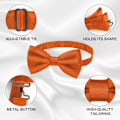 Miniatyrbilde 2 av 7: Sløyfe for menn, klassisk ensfarget sløyfe med klips for menn, sateng smoking sløyfe med klips, justerbar formell sløyfe for fest, bryllup[qb] Orange