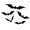 Miniatyrbillede 6 af 8: 12 stk/sæt 3D Sort PVC Flagermus DIY Dekoration Vægdækning Halloween Par