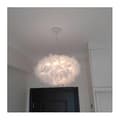 Miniatyrbillede 3 af 4: Hvid fjer-lysestage E27 40w - diameter 45cm