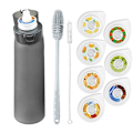 Miniatyrbillede 1 af 3: 7 smags, 650ml startpakke Frugt smagsvarianter BPA fri med sugerør Vælg smagskapsel Duft 0 Sukker og vandkop Indeholder kopbørste - sort black
