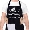 Roliga förkläden för män, MR Good Looking is Cooking, Professionellt köksförkläde Kockförkläden med dubbla fickor Justerbart