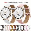 Pikkukuva 2 / 5: Nahkainen älykelloranneke HUAWEI WATCH GT 4 41mm/Garmin Venu 3S/Venu 2S -kelloon Ruusukultainen solki 18mm ranneke Nahka Pinkki nahka pinkki Leather pink 18mm Venu 2S