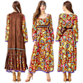 Pikkukuva 6 / 7: 60-luvun asu naisille, hippityylinen naisten mekko-setti, 70-luvun disko Halloween-asut, hippivaatteet naisten asu, 60-luvun vaatetusasusteet M