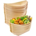 Engångstallrikar i bambu, 100-pack - Biologiskt nedbrytbara sushibåtar, serveringsbricka, trätallrikar, bambuskålar