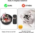 Miniatyrbillede 3 af 5: Kvinders Makeuptaske med Snøre – Rejse Makeup Organizer med Børsterum – Sort
