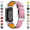 Fitbit Charge 6/5 Justerbart Armbånd i Ekte Skinn - Premium Lys Rosa Rem Rosa Pink Fitbit Charge 6