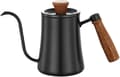 Bærbar dryppkaffetrakter i rustfritt stål 500 ml tekanne med trehåndtak for brygging av te og kaffe