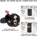 Miniatyrbillede 5 af 5: Kvinders Makeuptaske med Snøre – Rejse Makeup Organizer med Børsterum – Sort
