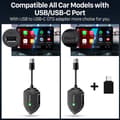 Miniatyrbillede 4 af 8: Trådløs Carplay Android Auto-adapter til iPhone IOS 10+/Android 11+ USB/Type-C til biler med fabriksmonteret kablet CarPlay fra 2016+ White
