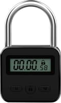 Metalltimerlås - Elektronisk tidshengelås med LCD-skjerm - USB-lading (svart)
