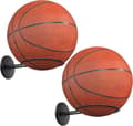 Väggmonterad basketbollhållare för pojkrumsinredning, svart, 2-pack