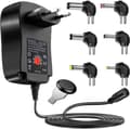 Universell AC-strömadapter med USB-port - 3V / 4.5V / 5V / 6V / 7.5V / 9V / 12V - 6 kontakter