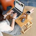 Miniatyrbild 8 av 8: Bord för säng, datorbord, sängbord, multifunktionellt hopfällbart laptopbord i bambu