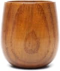 Naturlig tretekopp, solid trekrus for te, kaffe, vann, melk, juice, drikke, ca. 120 ml