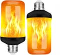 LED-flammeeffektpære 4 tilstande med tyngdekraftsfølende flimrende effekt E26-base egnet til Halloween julefester og verandaer.