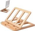 Ergonomiskt Laptopställ i Trä - Justerbart & Vikbart Skrivbordsstativ för Laptops, Tablets och Notebooks | Förbättrad Kylningsventilation (Naturträ)