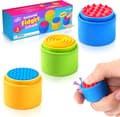 Sensoriska Fidget-leksaker för barn och vuxna: 3-pack texturerade Fidget Clickers för ångestlindring Sensoriska leksaker för autism ADHD-barn Lugnande knapp Fidget-leksaker