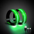 Uppladdningsbara LED-armband för löpning (2-pack) lysande LED-armband med hög synlighet och reflexer.