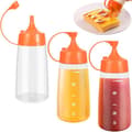 3 st plastflaskor 300 ml klämflaska med lock såsflaska för kryddor dispenserflaska för dressing ketchup stark sås olivolja