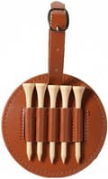 Mörkbrun PU-läder Golf Tee Pouch Kompakt Bältesögla & Väskrem Organizer för Snabb Åtkomst (2-pack)