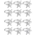 12-pack snöflinge-servettringar för julbordsdekoration