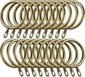 20-pack metallgardinringar Hängande ringar för gardiner och stänger Glidande öljetter 30 mm innerdiameter (antik mässing)