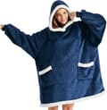 Teppehettegenser, bærbar teppehettegenser, en gave til mamma, en bursdagsgave til kvinner, egnet marineblå, standard passform, én størrelse passer alle. Deep Blue