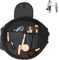 Miniatyrbillede 1 af 5: Kvinders Makeuptaske med Snøre – Rejse Makeup Organizer med Børsterum – Sort