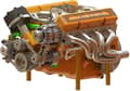 Benzin V8 Small-Block Motor Model Sæt Benzin V8 Small-Block Motor Model Sæt 4-Takts 44CC Bilmotor Model Sæt (Gul)