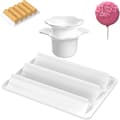 Cake Pop-skärare och tryckare med bricka - Cirkel Cake Pop-formset | Ej 3D-printad | 1,75\" storlek | Högkapacitets dubbelhålighet Cake Pop (Skärare & Brickset)
