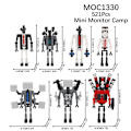 Miniatyrbild 9 av 10: Mini Kameraman Modell Byggklossar Set för Skibidi Toalett MOC Klossar Leksaker Kit Multi monitor armored vehicle