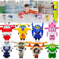 Miniatyrbild 4 av 4: 8st/ set Super Wings Miniplan Leksaker Deformation Flygplan Robot Actionfigurer