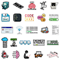Miniatyrbild 4 av 6: 50 st PC Programmering Coder Engineers Stickers Laptop Nerd Mugg Work Station Dekal