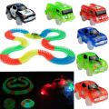 Miniatyrbild 3 av 3: Magisk Självlysande Racerbana Böj Flex 5LED Ljus Upp Spårbil Leksak Green Porsche