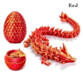 Miniatyrbild 1 av 10: 3D-printad Artikulerad Drakägg Kristall Drake med Drakägg Rolig Dekor Red
