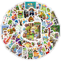 Miniatyrbild 4 av 5: 100X My Singing Monsters Steam Game Stickers Apple iOS Skateboard Android Reward
