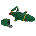 Miniatyrbild 1 av 5: MOC Thunderbirds 2 Grön Flygplansbyggsats Fordon Samlarobjekt för Filmfans
