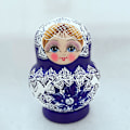 Miniatyrbild 3 av 5: 10 st/ set ryska häckande dockor Trä handmålad present Babushka Matryoshka leksak