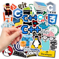 Miniatyrbild 6 av 7: 50X programmering Linux C++ Python Hacker IT Geeks Toy Software Stickers PC-dekaler