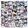 Miniatyrbild 3 av 3: 50 st Kuromi Stickers Vattentätt självhäftande Återanvändbar Skateboardvagn för kylskåp